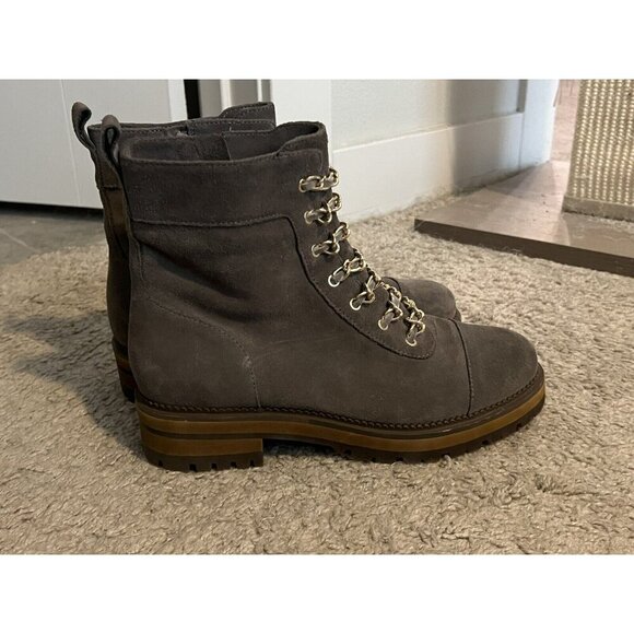 Cecilia New York Chance Hiker Boots Gray Suede Leather 8M - Picture 3 of 11